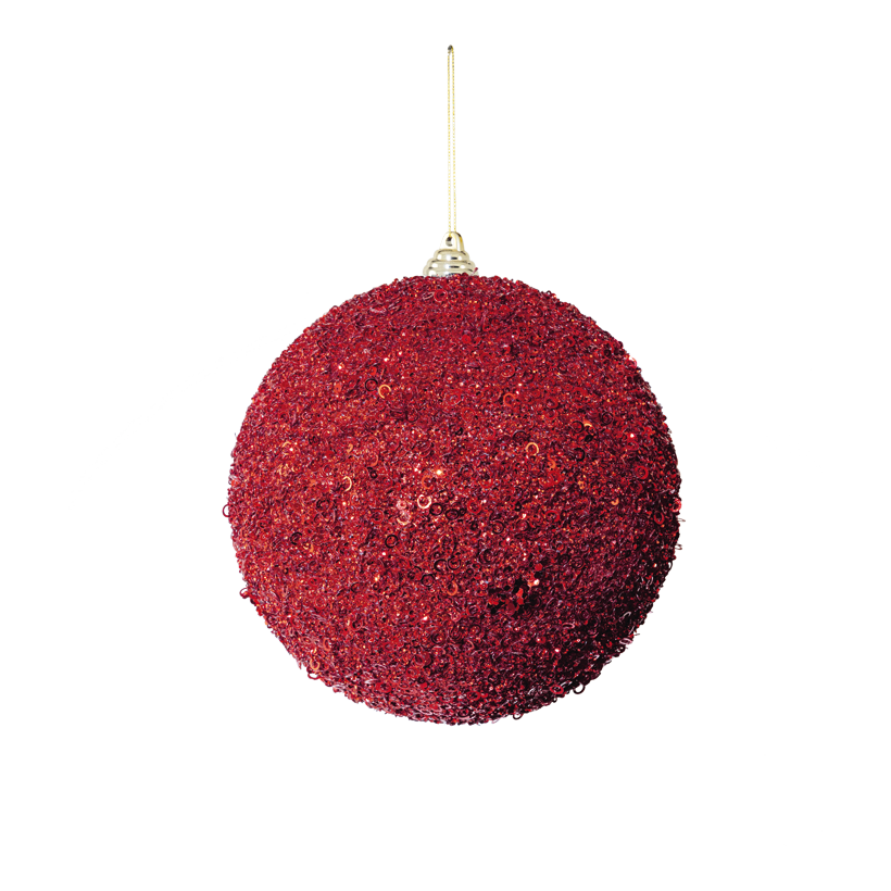 Kugel mit Pailletten, Ø 20cm  aus Styropor/Kunststoff, mit Hänger, beglittert