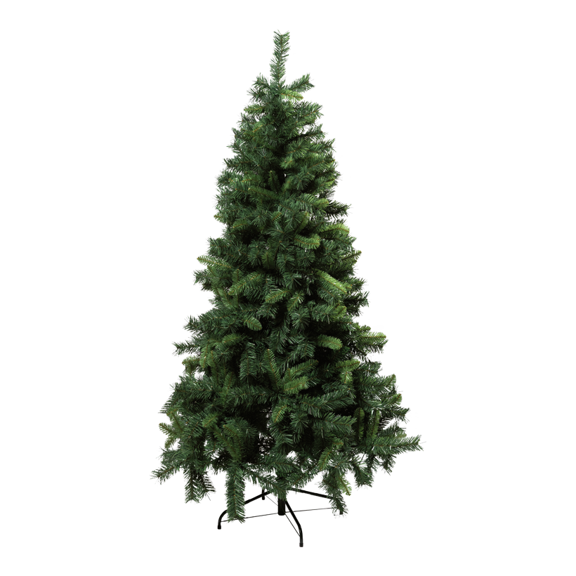 Sapin noble, 210cm ø 120cm mix PVC 1050 tips, 3-pièces, difficilement inflammable, avec support métallique, à assembler