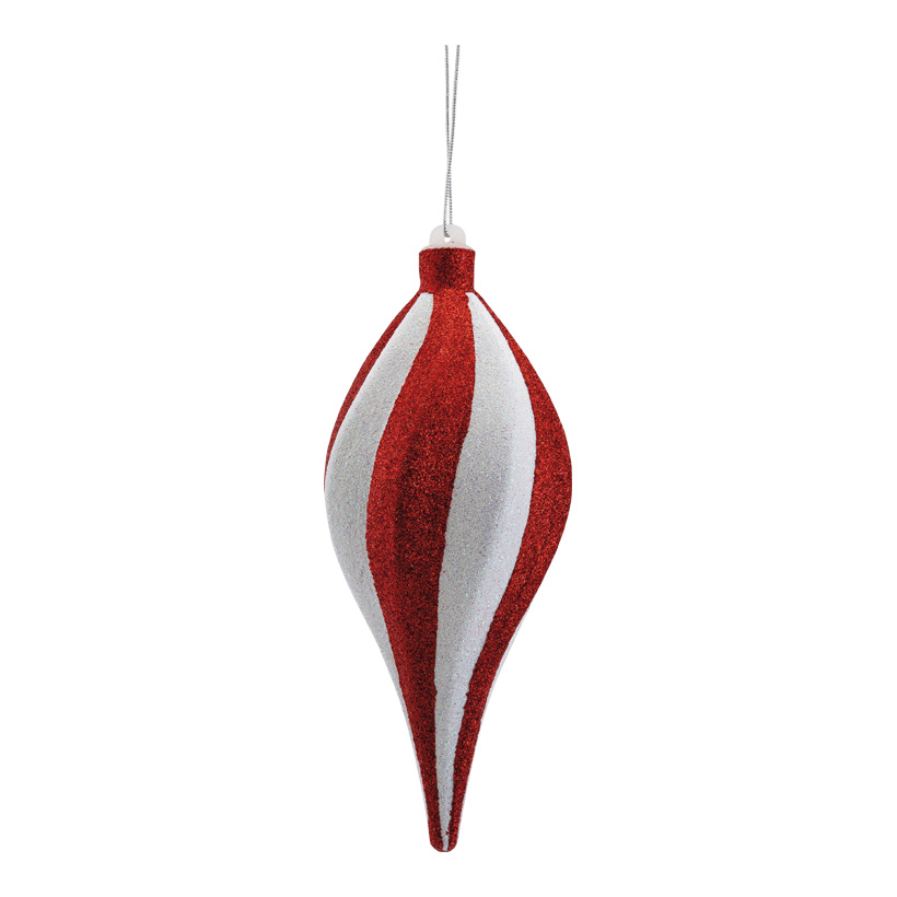 Ornament, 20cm aus Kunststoff, spiralförmig, beglittert, mit Hänger Ornament, 20cm aus Kunststoff, spiralförmig, beglittert, mit Hänger