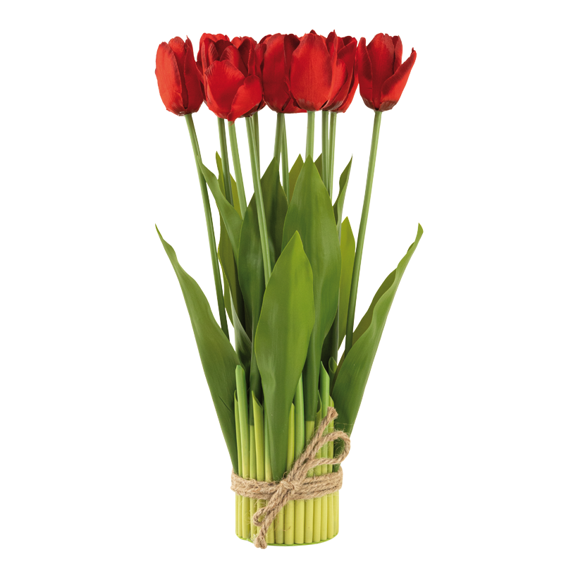 Fagot de tulipes, 37cm ø 7,5cm 12-fois, en plastique/soie synthétique
