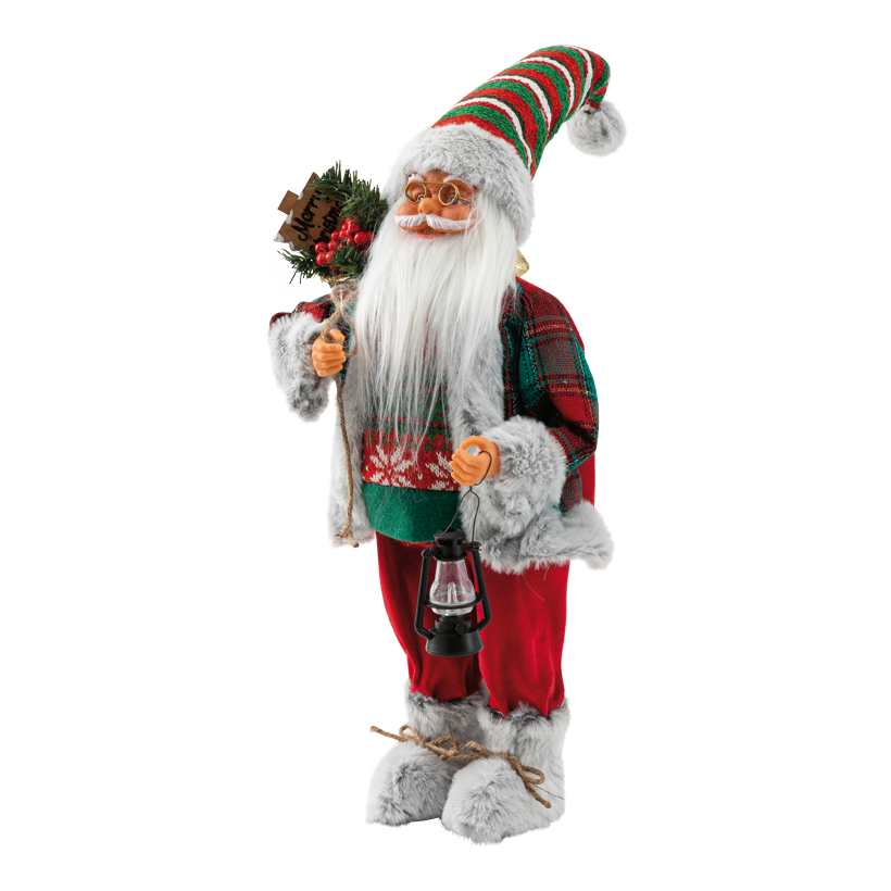 Weihnachtsmann, 64x25x17cm aus Kunststoff/Stoff, stehend