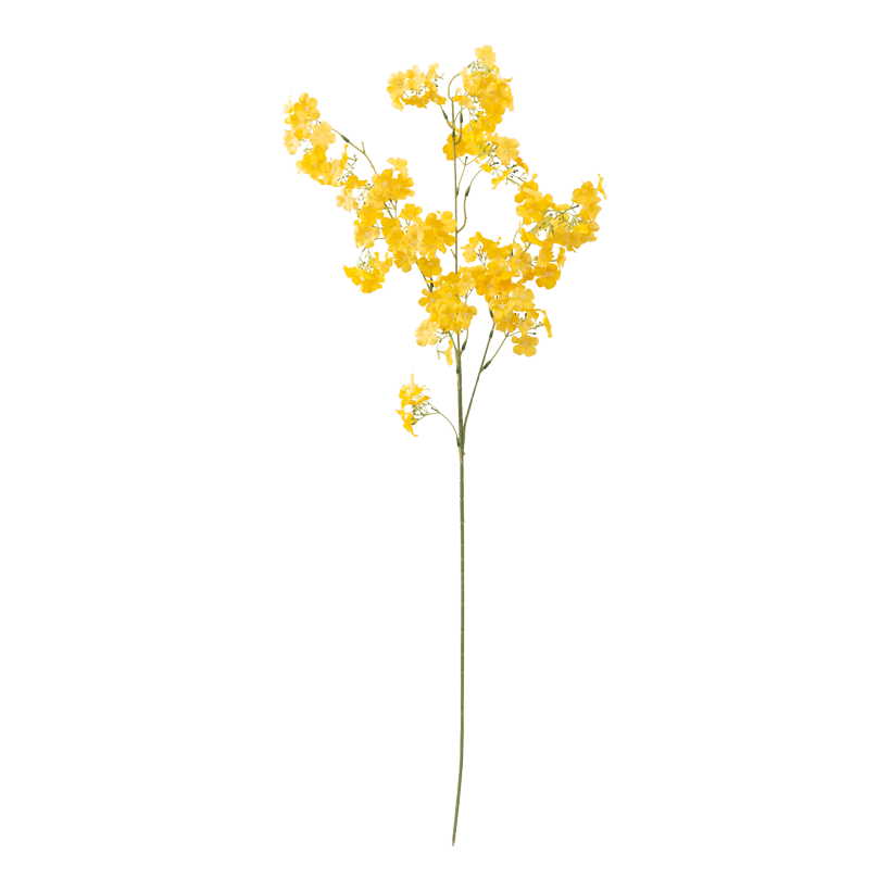 Branche avec fleurs printanières, 95cm Stiel: 44cm 3-fois, en soie artificielle/plastique, flexible