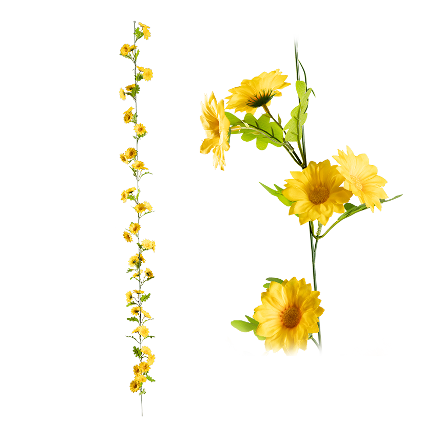 Gänseblümchen Girlande, 180cm aus Kunstseide/Kunststoff