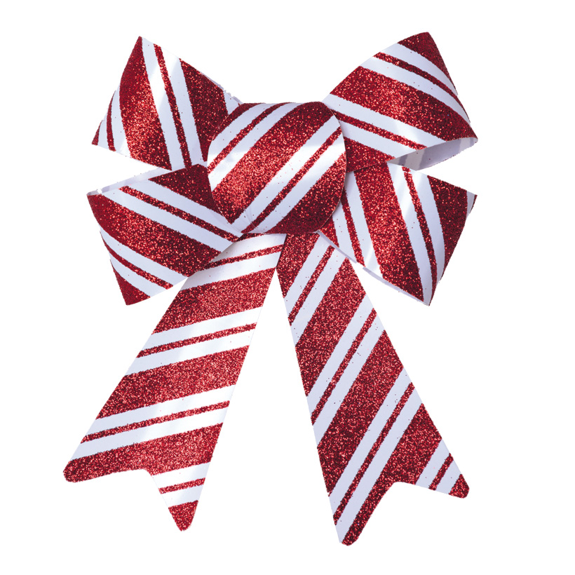 Schleife mit Glitter, 13x10x1cm aus Kunststoff, 3x auf Karte