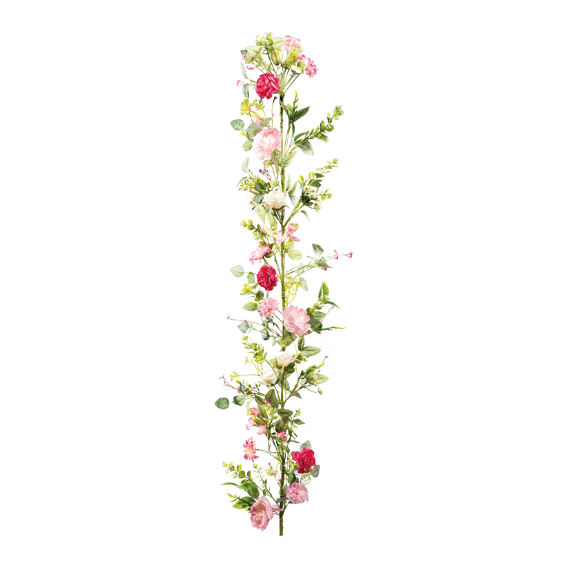 Rosengirlande, 150cm aus Kunststoff/Kunstseide