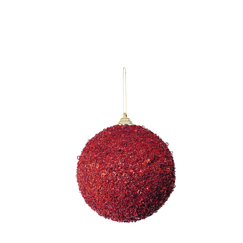 Kugel mit Pailletten, Ø 15cm  aus Styropor/Kunststoff, mit Hänger, beglittert