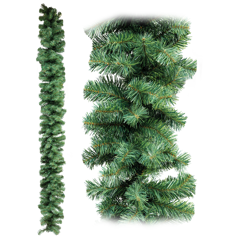 Guirlande de sapin, 270cm Ø 30cm avec 300 tips PVC, difficilement inflammable selon  EN 71-2