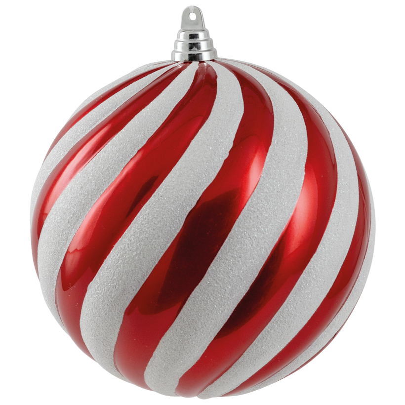 Kugel Ornament, Ø 20cm aus Kunststoff, wellenförmig, mit Hänger