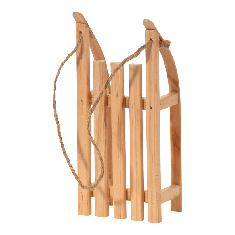Traîneau mini, 20x9x5cm, bois, avec corde