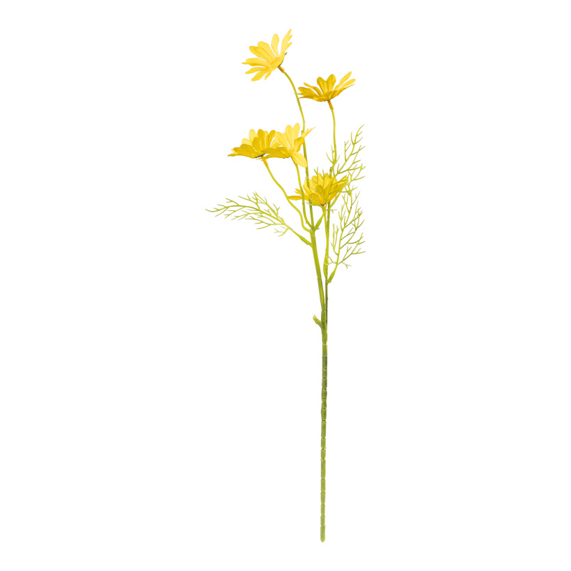 Margerite am Stiel, 50cm Stiel: 28cm 5-fach, aus Kunstseide/Kunststoff, biegsam