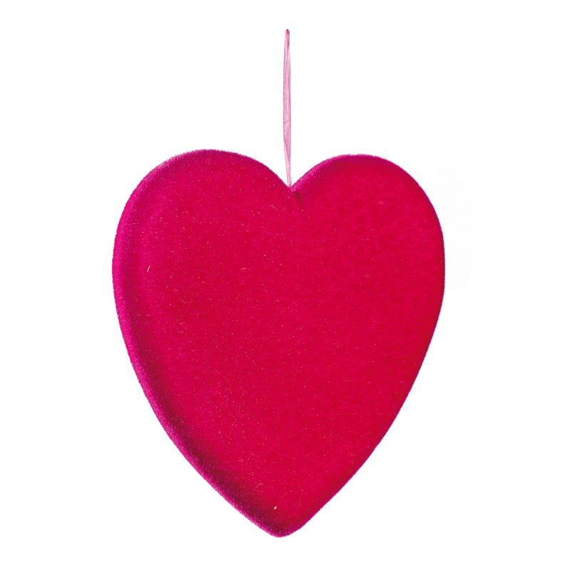 Herz, 30x28cm aus Styropor, flach, beflockt, mit Hänger