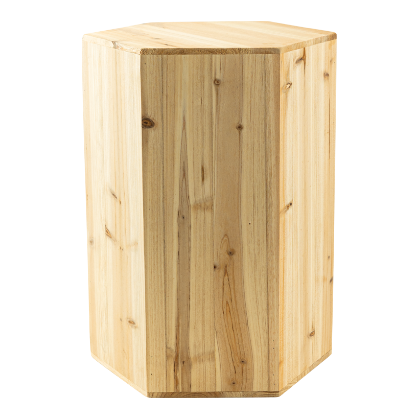 Podest, 30x26x15cm 40cm hoch 6-eckig, aus Holz