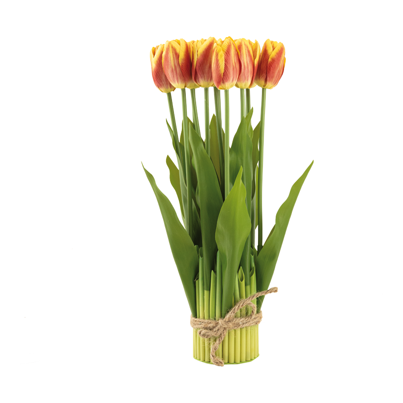 Fagot de tulipes, 37cm ø 7,5cm 12-fois, en plastique/soie synthétique