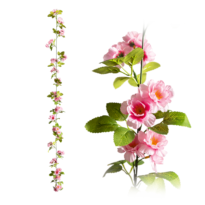 Kirschblütengirlande, 180cm aus Kunstseide/Kunststoff