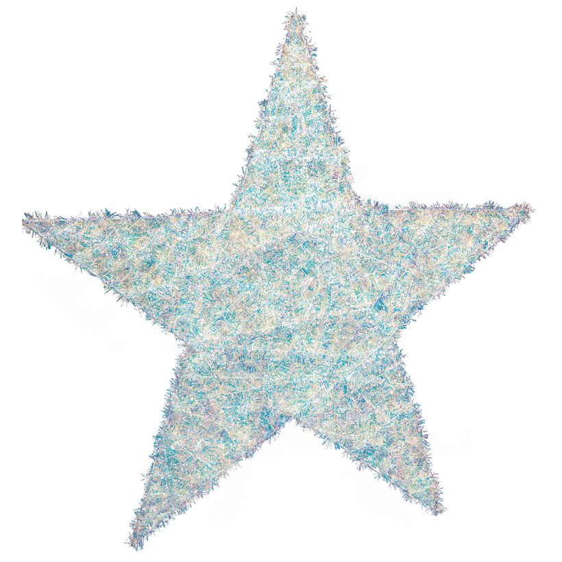 Stern, mit Hänger, Ø 90cm aus Tinsel und Metall