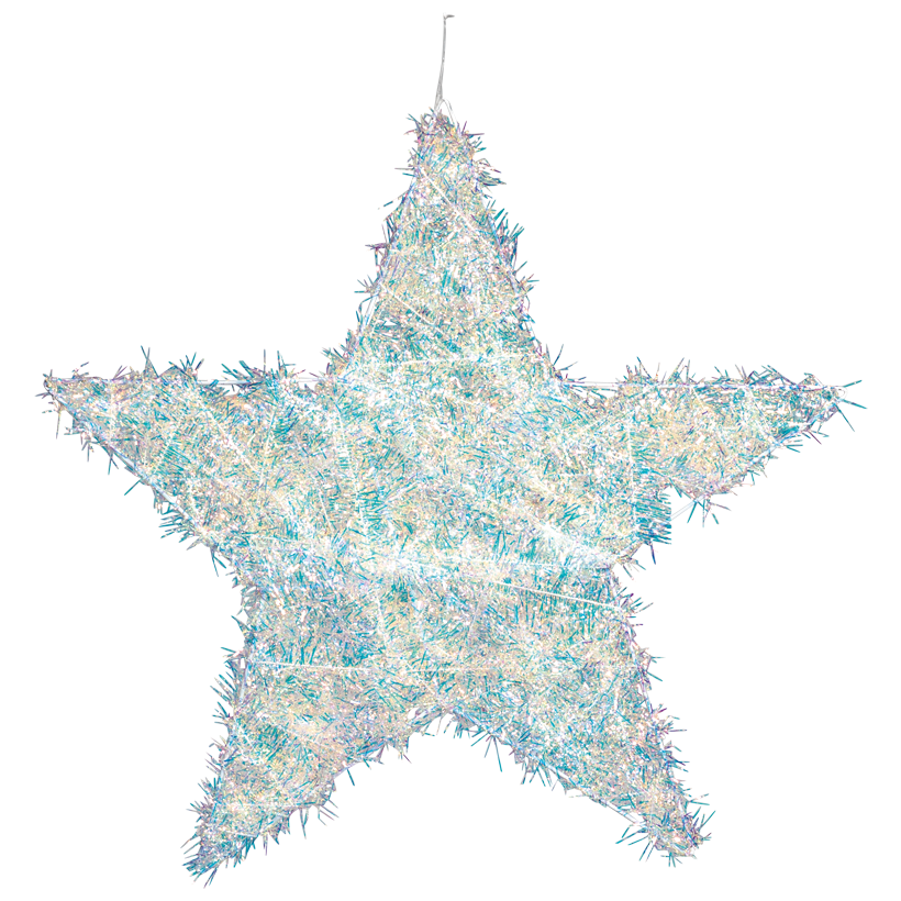 Stern, mit Hänger, Ø 40cm aus Tinsel und Metall