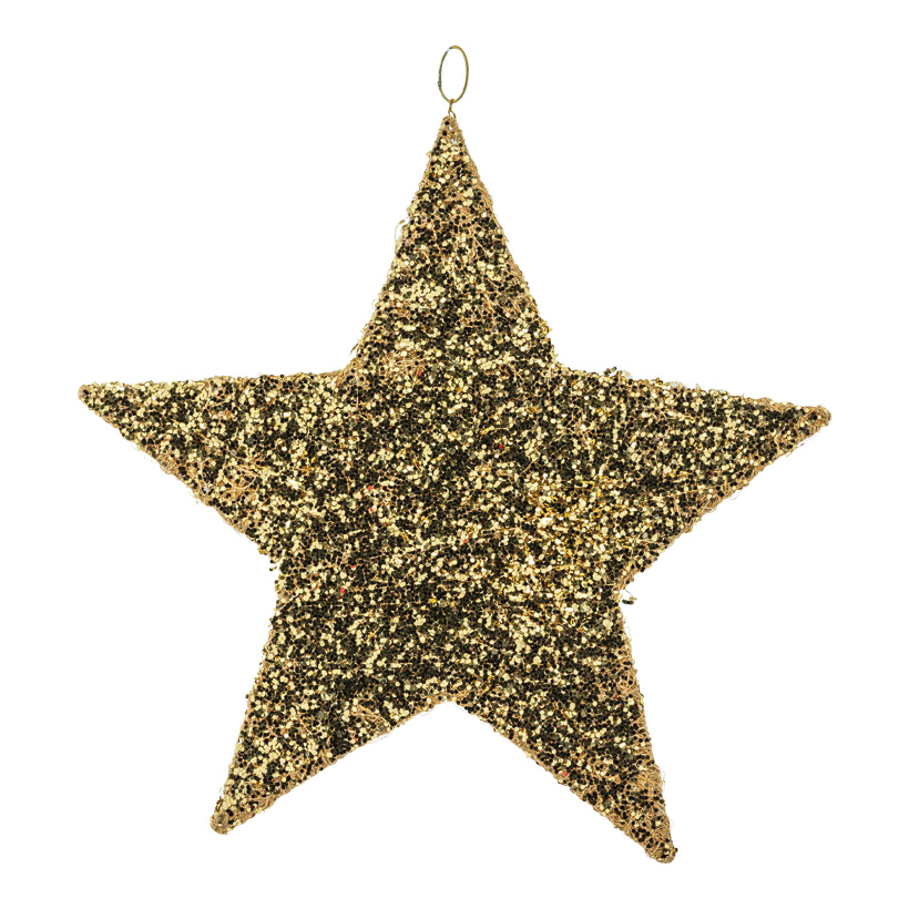 Sisalstern, 40cm aus Kunststoff/Metall, mit Pailletten, Hänger