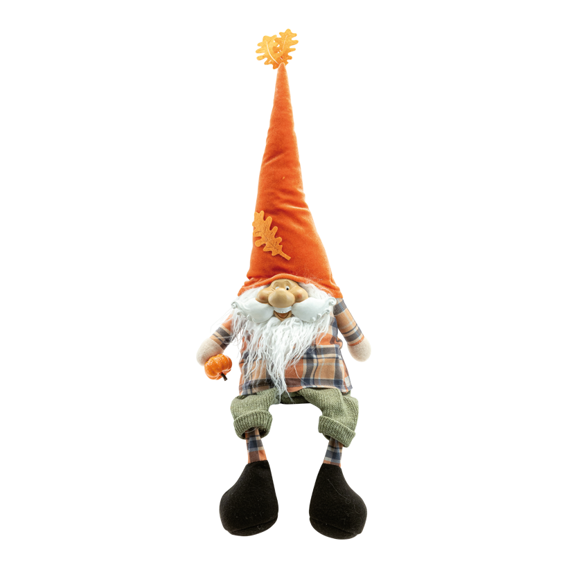 Wichtel "Mann", 38x19x11cm total: 45cm aus Kunststoff/Stoff, sitzend, Mütze & Arme biegsam