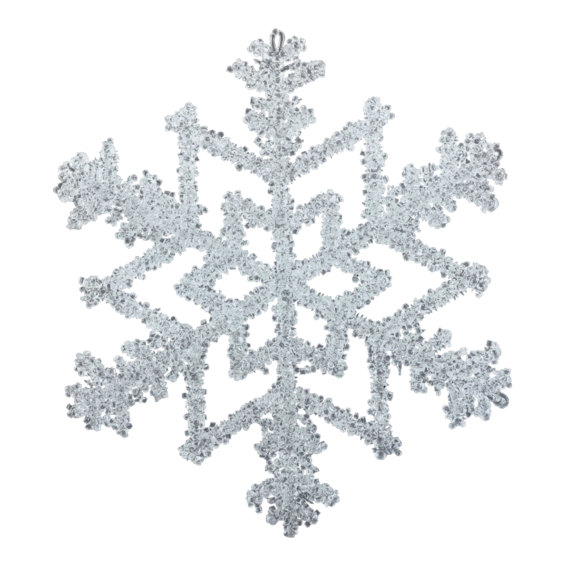 Schneeflocke, ø 30cm aus Kunststoff, mit Hänger