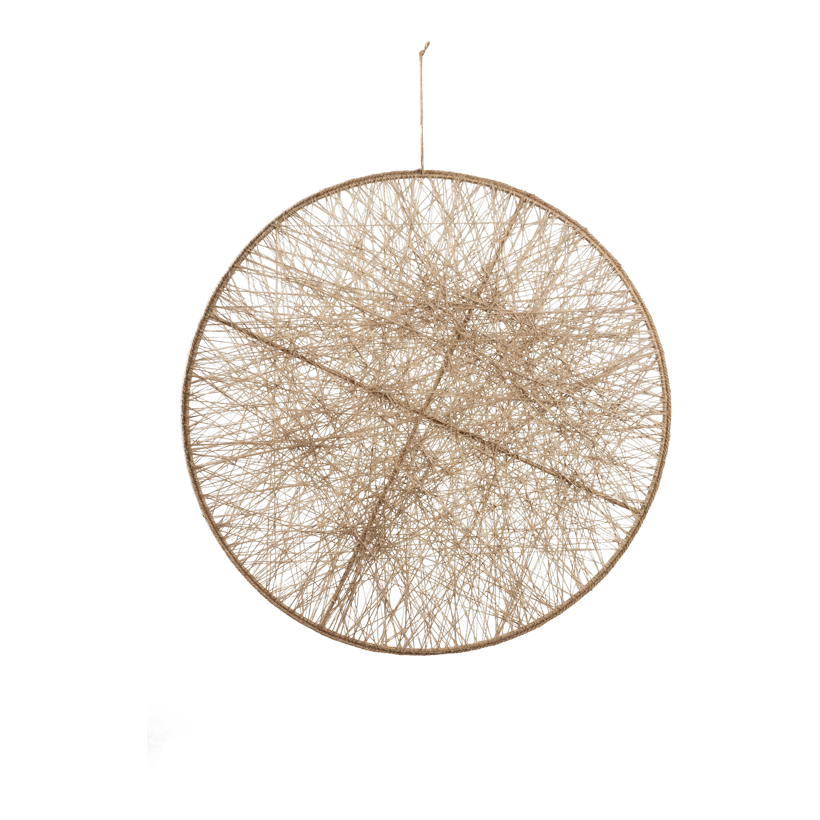 Cercle, ø 90cm en jute/fil de fer, avec suspension