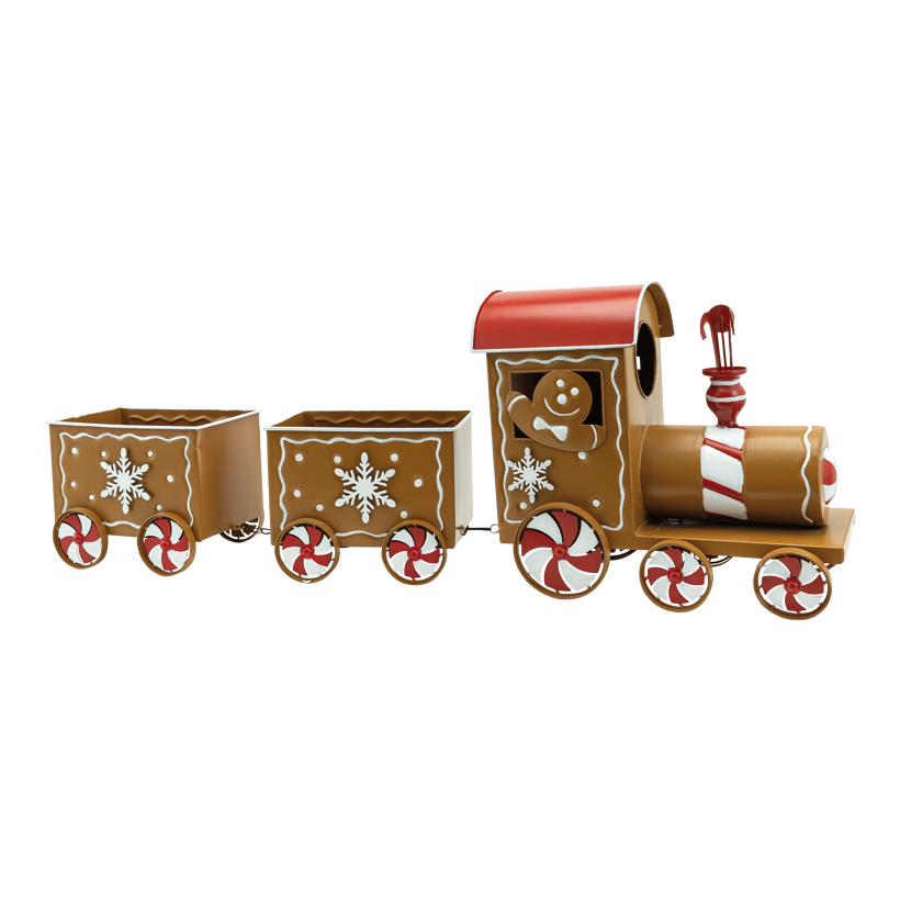 Zug mit Waggon, 93x19x33cm 3-teilig, aus Metall