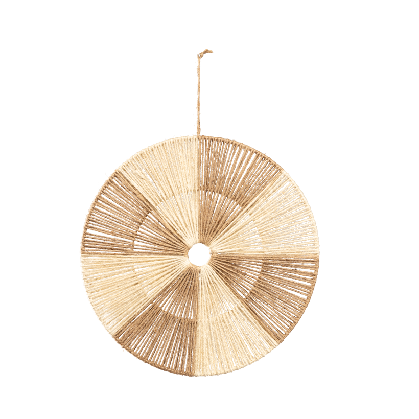 Cercle, ø 50cm en jute, en fil de fer, avec suspension