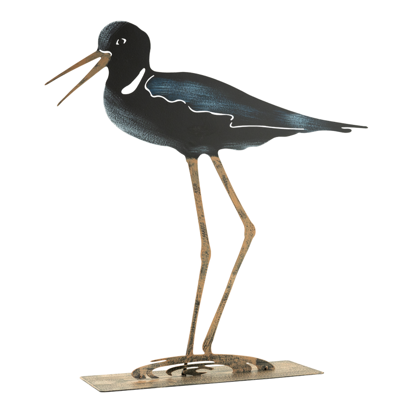 Säbelschnäbler, 31x22x7cm Fuß: 20x7cm aus Metall, flach