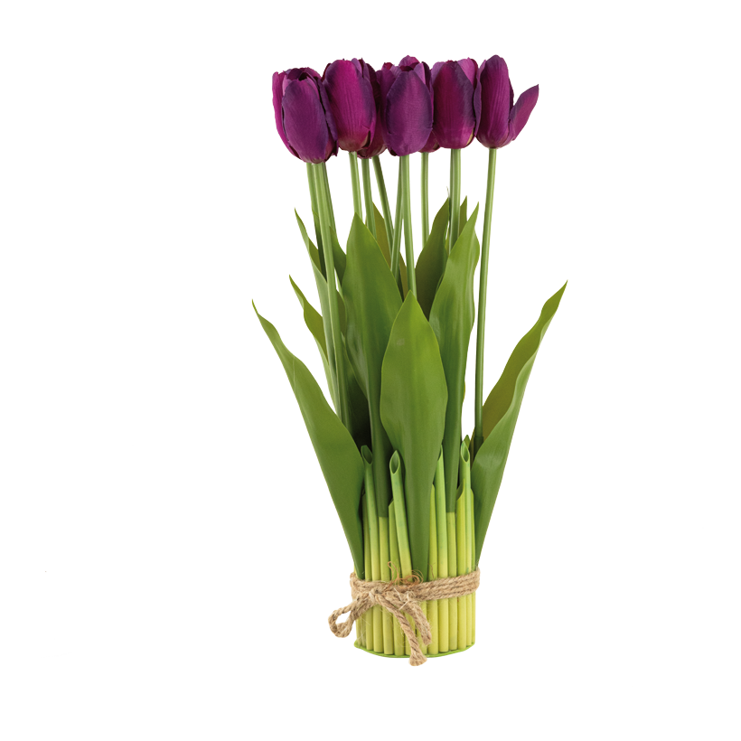 Fagot de tulipes, 37cm ø 7,5cm 12-fois, en plastique/soie synthétique