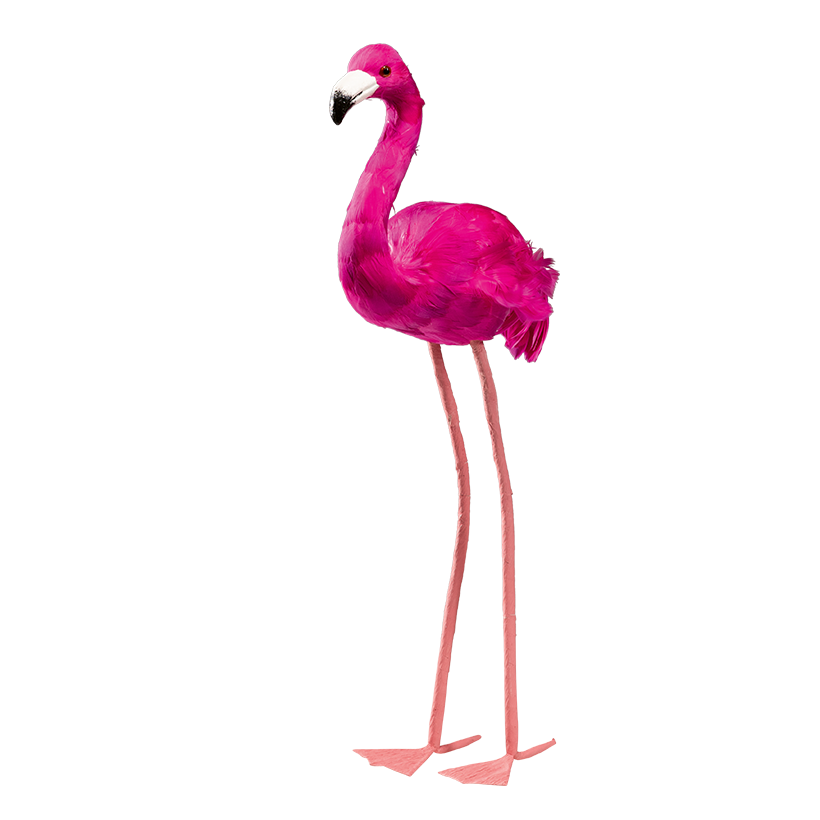 Flamingo, 24x15x60cm aus Styropor, mit Federn beklebt Flamingo, 24x15x60cm aus Styropor, mit Federn beklebt