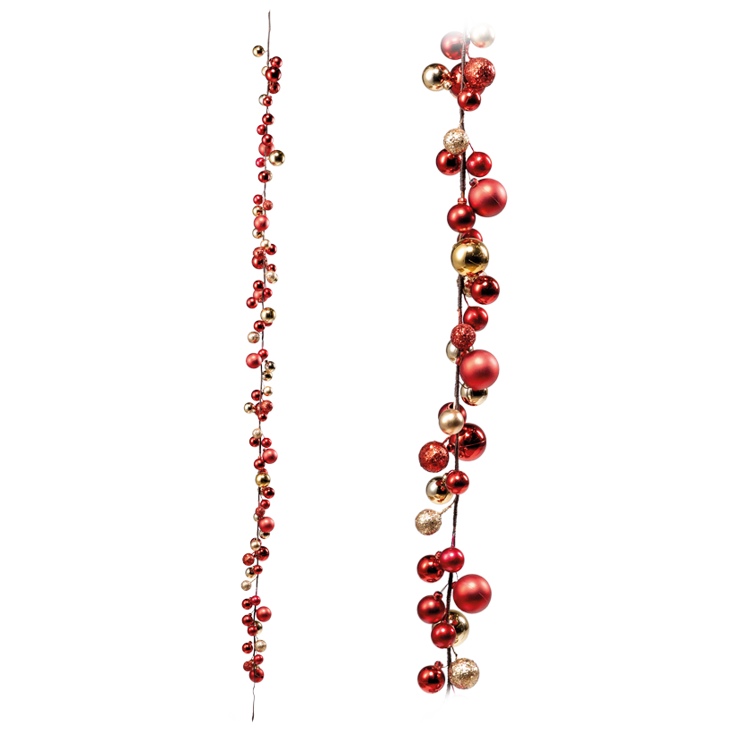 Kugelgirlande, 180x8cm Ø 2-3,5cm aus Kunststoff, biegsam