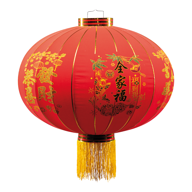 Chinesische Laterne, Ø 75cm aus Samt, mit Quasten, zum Hängen Chinesische Laterne, Ø 75cm aus Samt, mit Quasten, zum Hängen