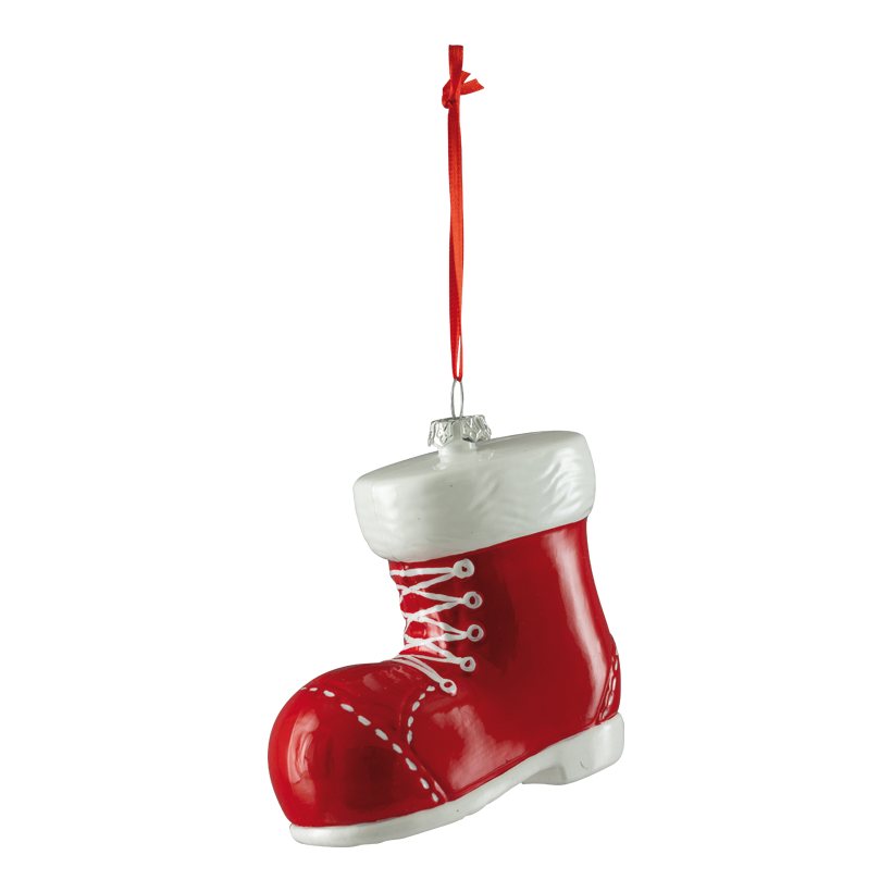 Weihnachtsstiefel-Hänger, 10cm aus Kunststoff