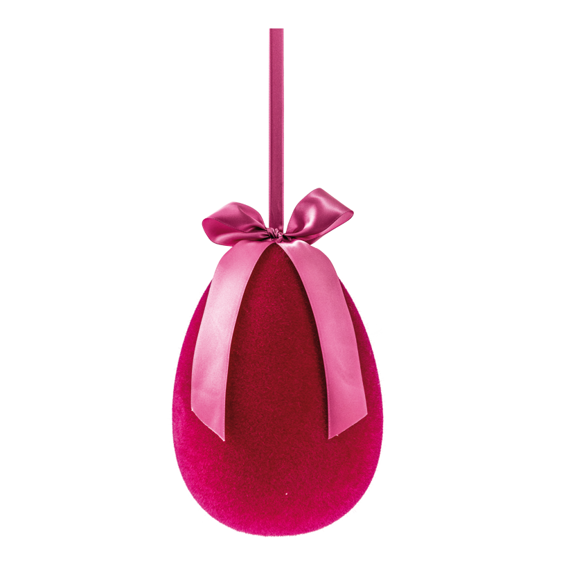 Oeuf de Pâques, 25cm en polystyrène, floqué, avec pendentif et ruban