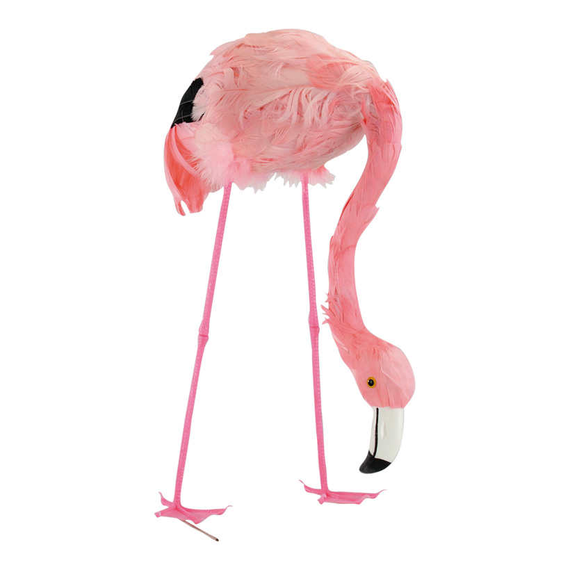 # Flamingo, 38cm, Kopf gesenkt, Kunststoff mit Federn # Flamingo, 38cm, Kopf gesenkt, Kunststoff mit Federn