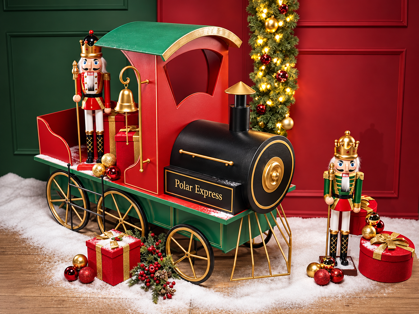 Festliche Polar-Express-Nussknacker-Szene