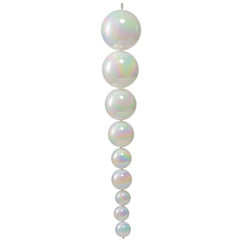 Kugeltropfenhänger, 90cm Ø 15cm, 14cm, 12cm, 10cm, 2x 8cm, 3x 6cm aus Kunststoff, aus 9 Kugeln, schwer entflammbar nach EN71-2