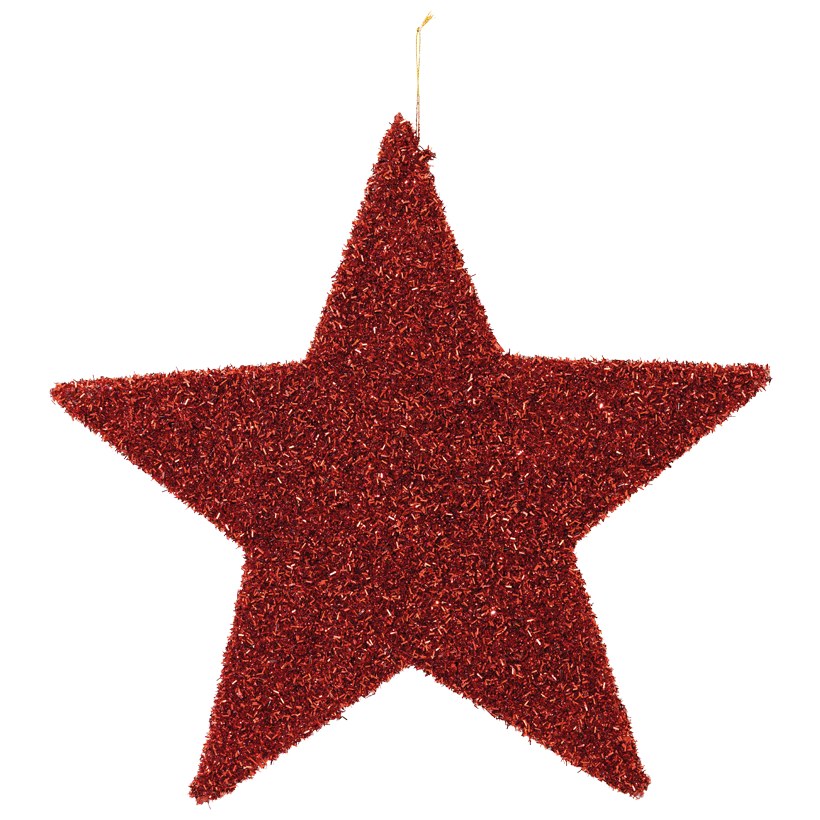 Stern, Ø 40cm aus Styropor, mit Tinsel Glitzer und Hänger