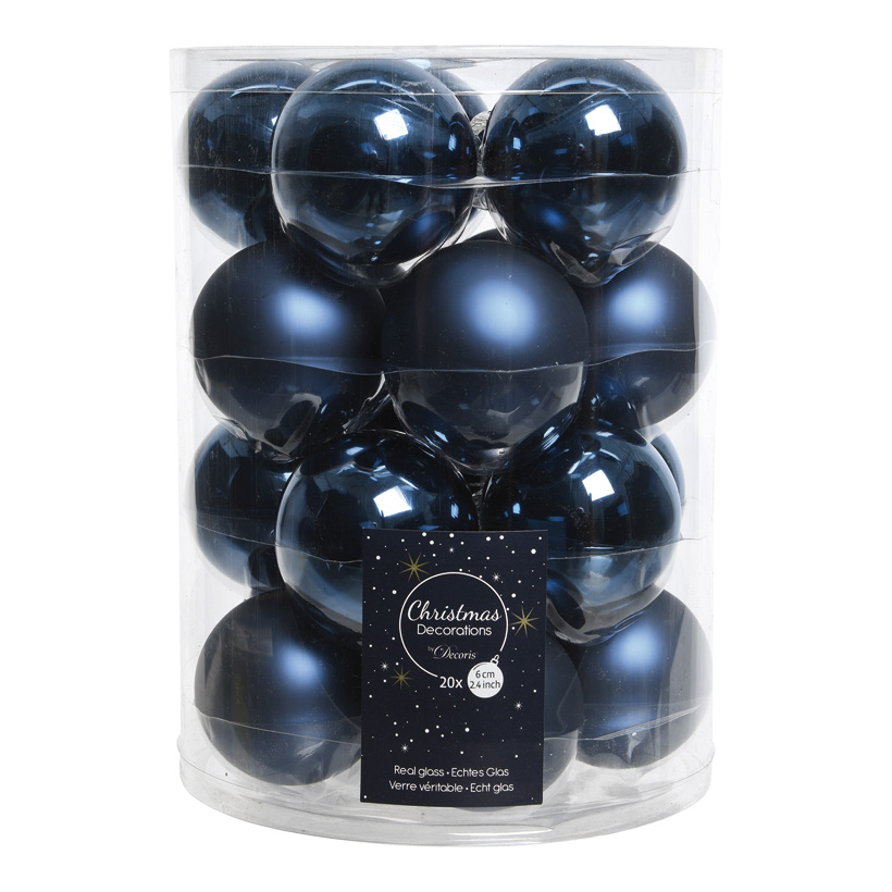 # 20 Weihnachtskugeln im Set, Ø 6cm 10x glänzend, 10x matt # 20 Weihnachtskugeln im Set, Ø 6cm 10x glänzend, 10x matt