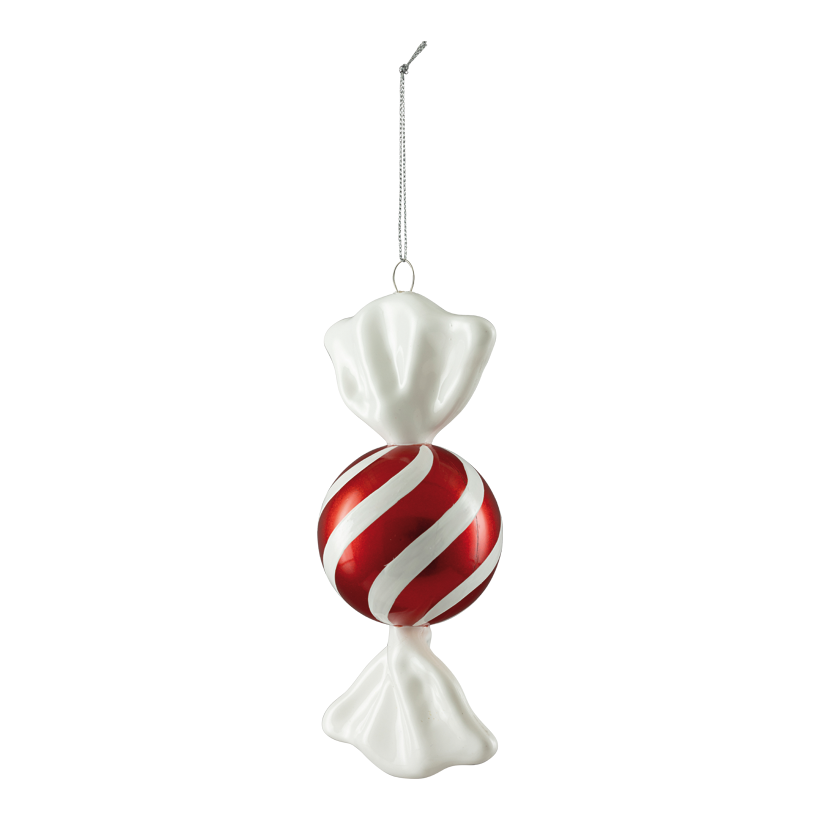 Bonbon, 20cm ø 9cm aus Kunststoff, rund, mit Hänger