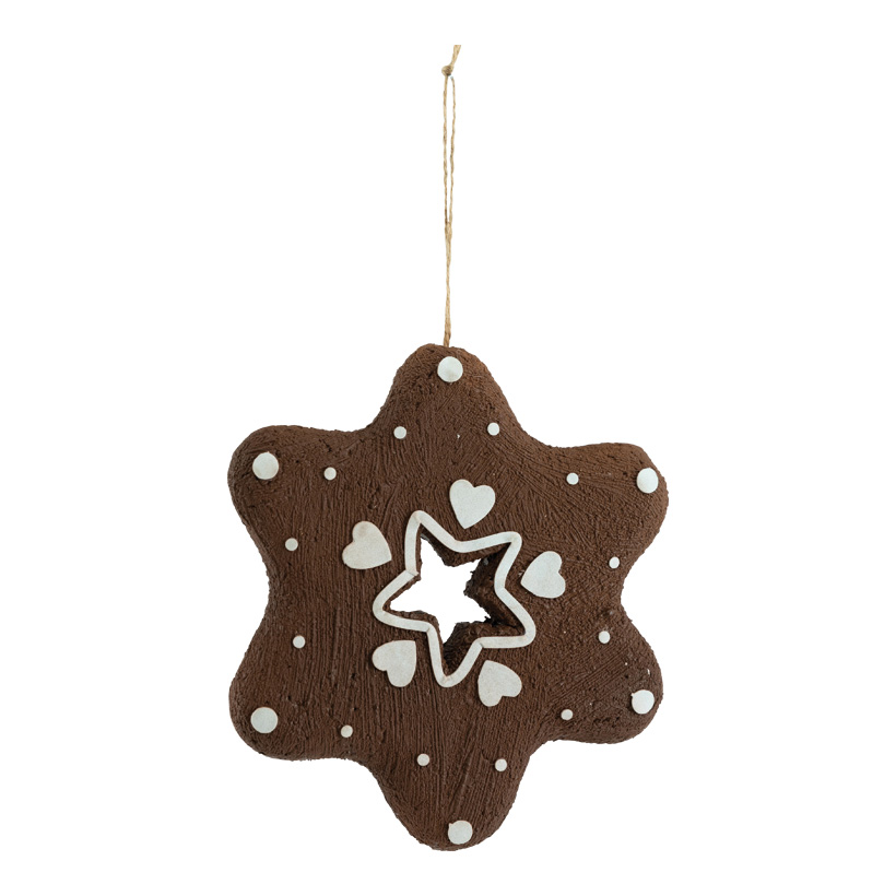 Lebkuchen "Schneeflocke", 20cm Dicke: 2cm aus Styropor, mit Hänger