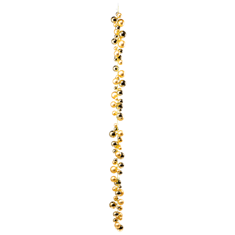 Kugelkette mit 72 Kugeln, 180cm aus Kunststoff, je 9x glänzend und 9x matt in 3cm/4cm/5cm/6cm