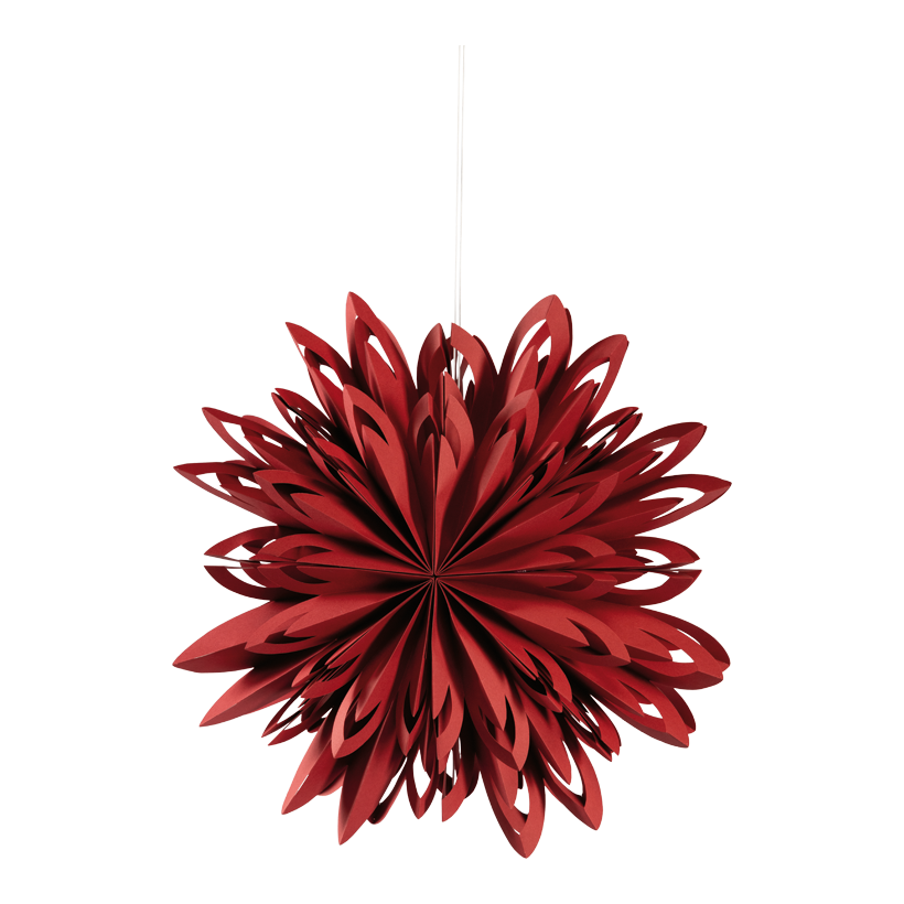 Schneeflocke, ø 40cm aus Pappe, faltbar, mit Magnetverschluss, mit Hänger