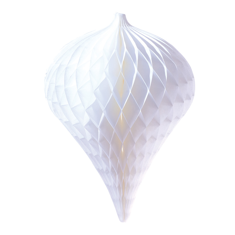 # Tropfenornament, 30x20cm aus Papier, mit Nylonhänger, schwer entflammbar nach M1 # Tropfenornament, 30x20cm aus Papier, mit Nylonhänger, schwer entflammbar nach M1