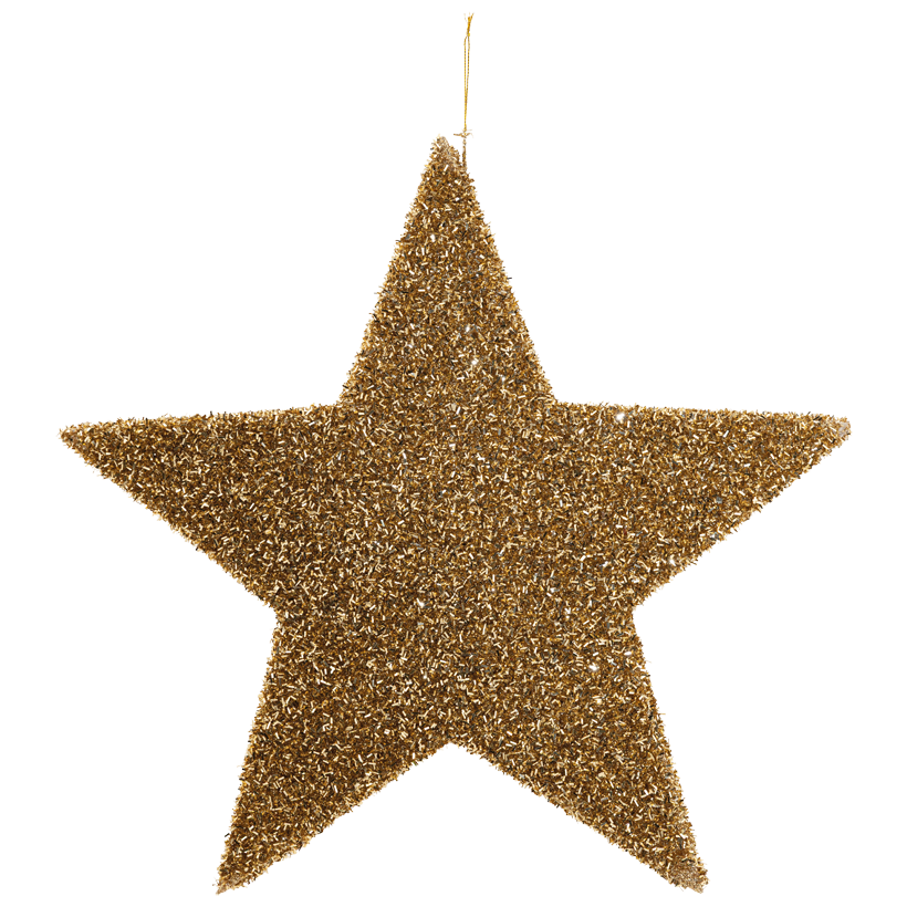Stern, Ø 40cm aus Styropor, mit Tinsel Glitzer und Hänger
