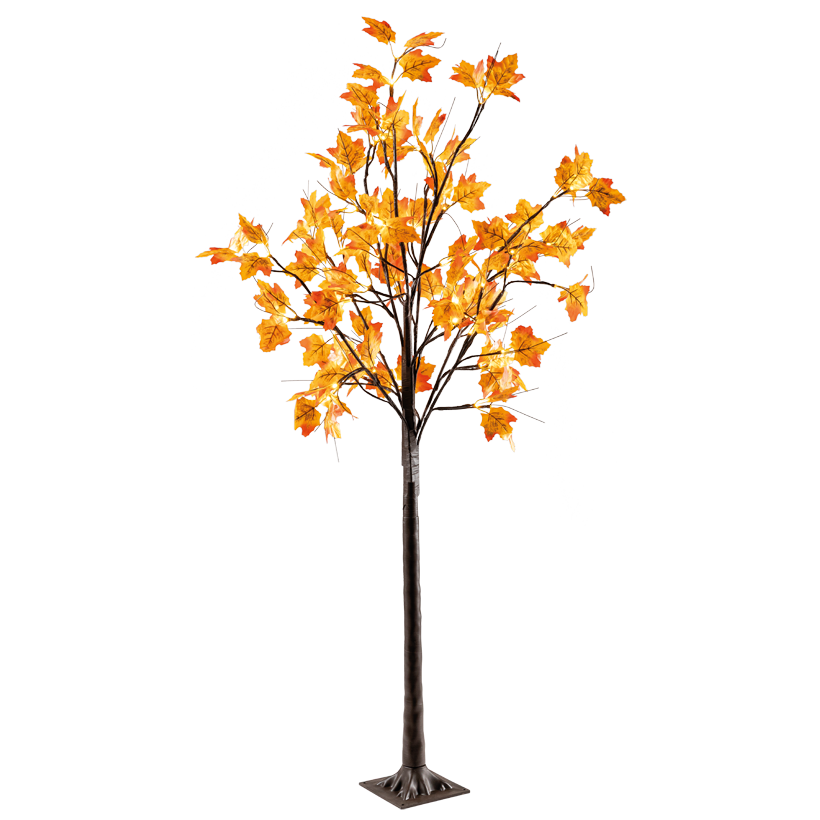 Ahornbaum mit 72 LEDs, 150cm 3-teilig, aus Kunststoff und Kunstseide, mit USB Stecker, für den Innenbereich