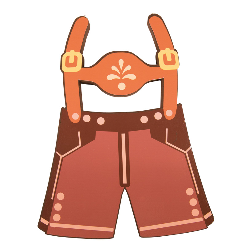 Tracht-Lederhosen, 60x41x5cm aus Styropor, doppelseitig, mit 2 Aufhängeösen Tracht-Lederhosen, 60x41x5cm aus Styropor, doppelseitig, mit 2 Aufhängeösen