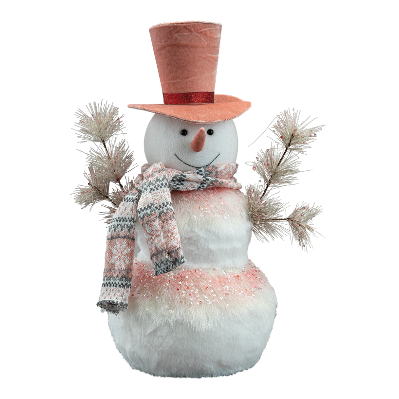 Schneemann mit Hut, 43,5x31x20cm aus Styropor/Stoff