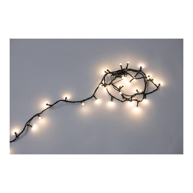 Lichterkette100 LEDs, ø8mm, 600cm IP44 Stecker für außen, 5x koppelbar, 8 Progr. m. Memoryfunktion, 5m Zuleitung, 2-farbige LEDs, Kabelfarbe: grün