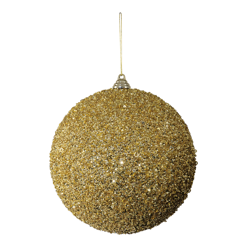 Kugel mit Pailletten, Ø 20cm  aus Styropor/Kunststoff, mit Hänger, beglittert