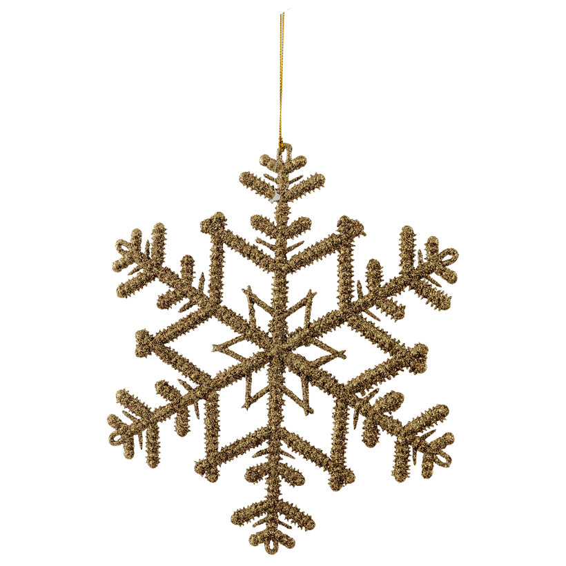 Flocon de neige, Ø 25cm en plastique, avec suspension, avec glitter